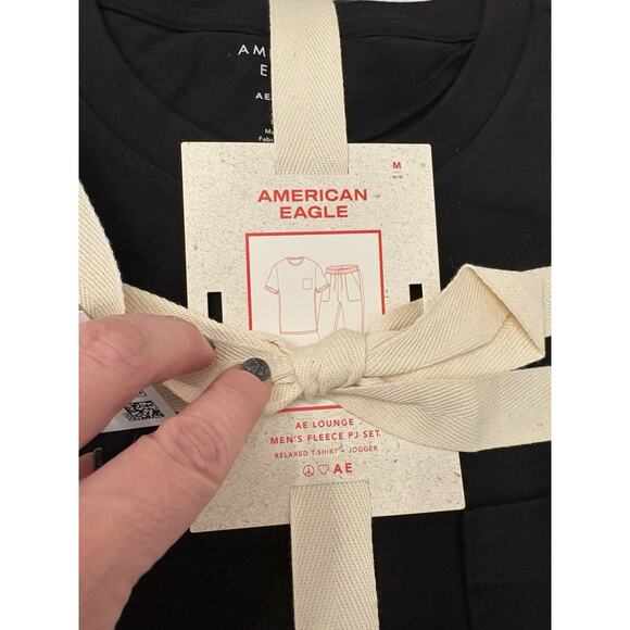 American Eagle Mens Grinch Lounge Fleece PJ Set Size Medium Black NWT - Picture 4 of 8